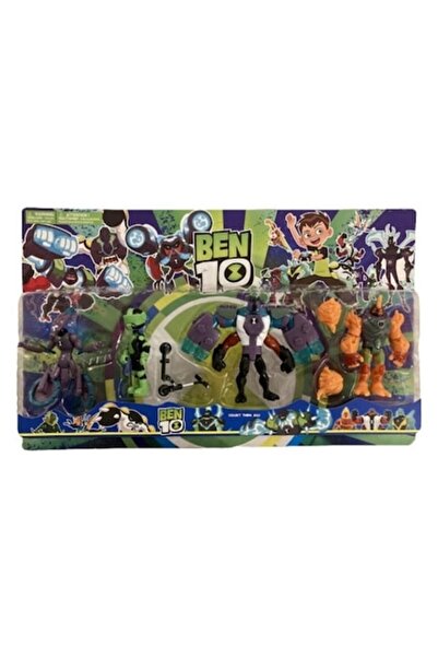 MASHASHOP Set 4 figurine, Ben 10, MASHASHOP, portocaliu/multicolor, 11 cm + S...