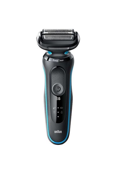 Braun Series 5 50-M1000 Shaver, Battery, 3-blade shaving head, Wet/Dry, Black/Blue