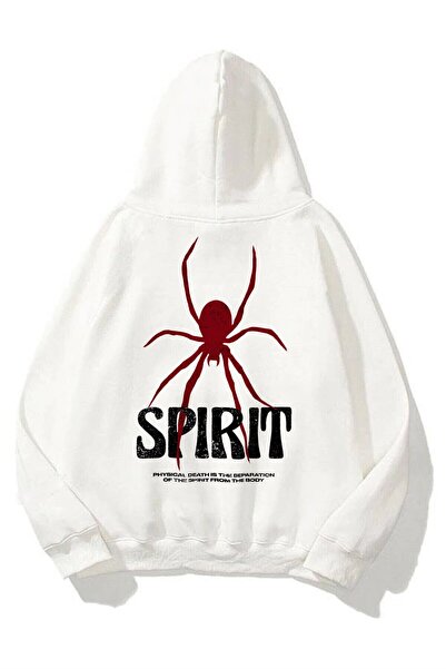 kahire Unisex Spirit Φούτερ με κουκούλα Λευκό