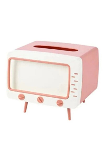 Gezegenshopping Retro TV Görünümlü Telefon ve Peçetelik - Pratik Masaüstü Dek...