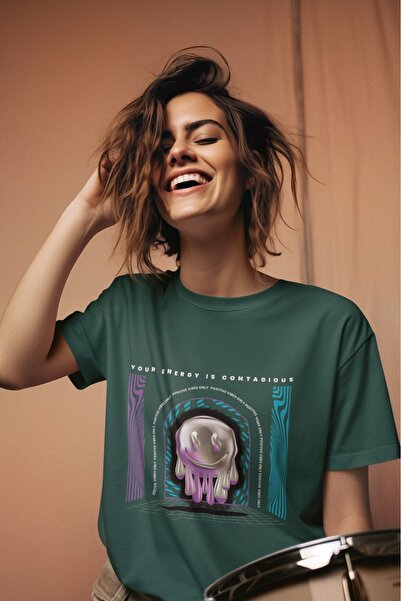 ArtYus TRIOCĂ CU MÂINĂ SCURTĂ CU Gât rotund, imprimată prin transfer, cu text...