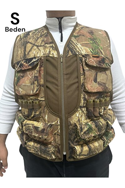 UYĞURCA S Beden Avcı Yeleği - 50 Fişek Kapasiteli - Meşe Desen - 12 Kalibre