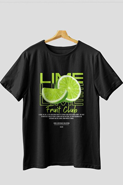 Ankhises Μπλουζάκι Lime με μπροστινή εκτύπωση μαύρο oversize ανδρικό γυναικεί...