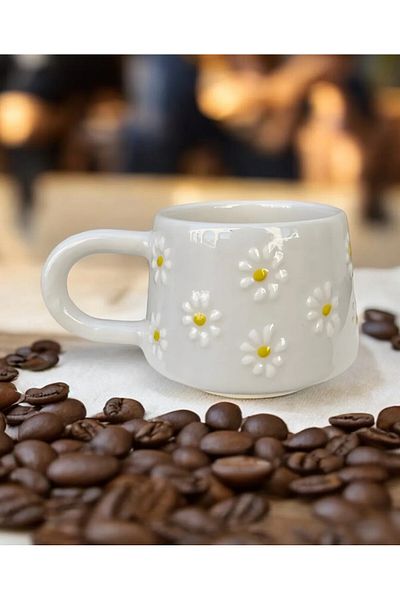 OLİGARK Classic Meadow Daisy Ceramic Mug Cup Mug
