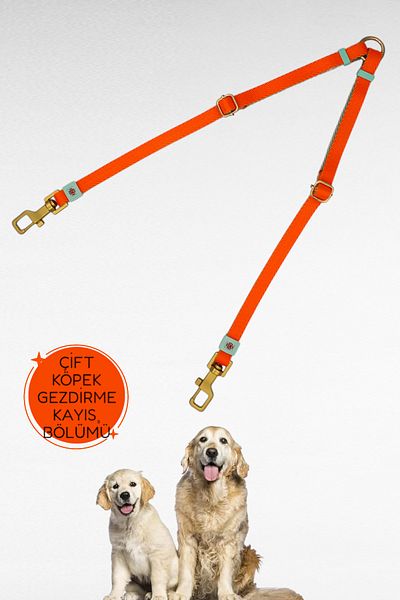 CARAMELOS Double Dog Walking Leash Adjustable