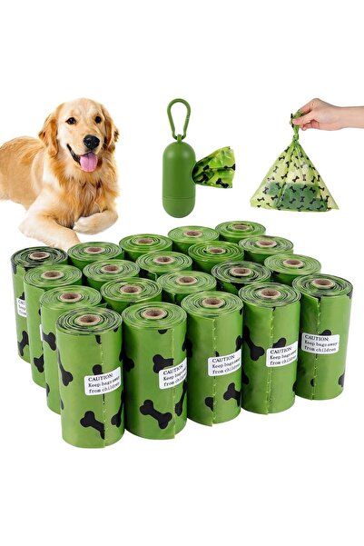 NEXIFY SKY-TOUCH 20 Rolls-300 pcs Dog Poop Bags Pet Dog Supplies for Dogs include 1 pcs Green Adjustable Di
