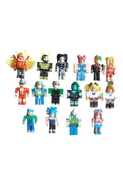 MASHASHOP Set 16 Figurines Roblox, Yellow/Blue, 6 cm