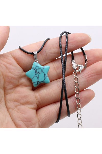 İPAR AKSESUAR Leather Star End Necklace