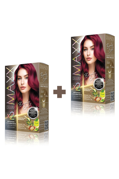 MAXX DELUXE 2'li Beauty Expert Set Boya 4.65 Şarap Kızılı
