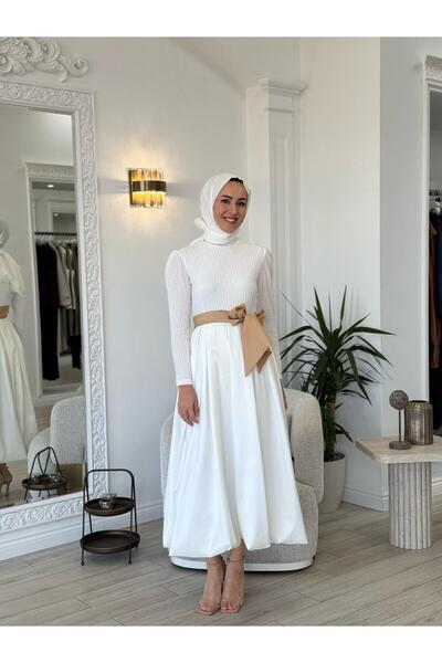 KAHMA COLLECTİON Kahma White Dress 25Y13159