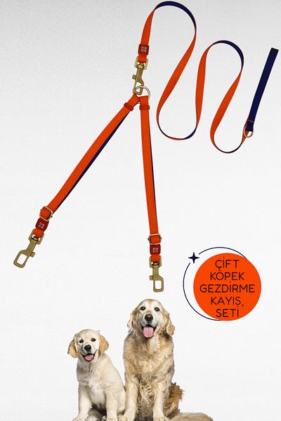 CARAMELOS Double Dog Walking Leash and Delivery Strap Set Adjustable