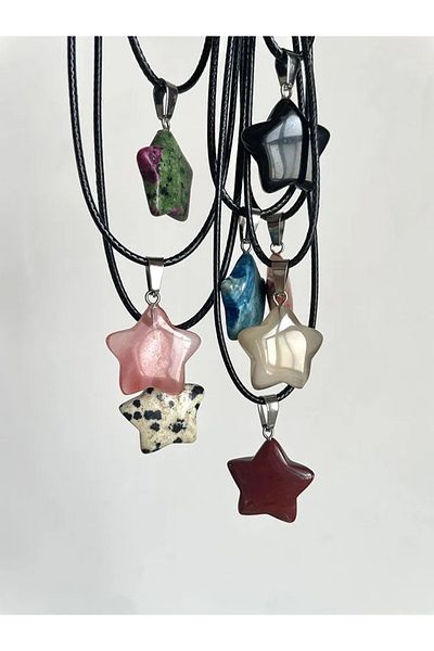 İPAR AKSESUAR Leather Star End Necklace