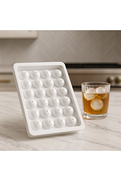 Home 33’lü Küre Buz Kalıbı – Pratik Kapaklı Yuvarlak Buzluk, Şeffaf Top Buz K...