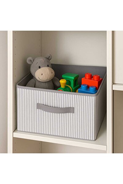 YELLOW STARY HOME DECOR 30x30 Gri Çizgili Kartonlu Organizer Hurç – Tutma Kul...