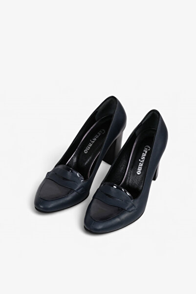 Grasyano Натуральна шкіра Синій коледж М'яка преміум натуральна шкіра Незламна 7,5 см товстий каблук Класичні туфлі