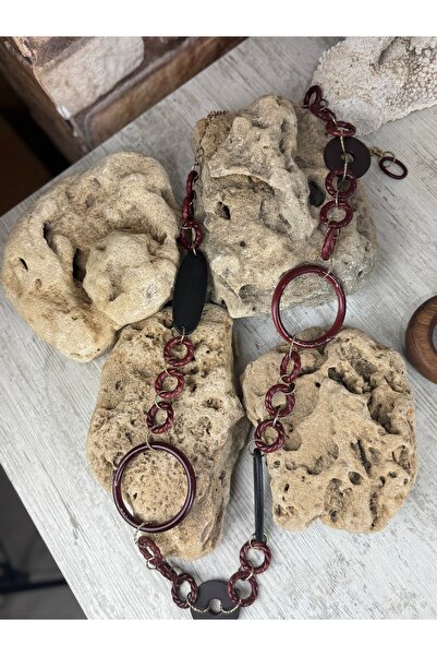 SEDEF TAKI Acı kahve halkalı uzun kolye