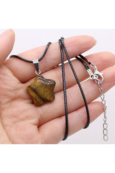 İPAR AKSESUAR Leather Star End Necklace
