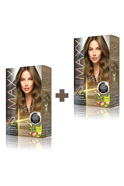 MAXX DELUXE 2'li Beauty Expert Set Saç Boyası 8.11 Yoğun Küllü Açık Kumral