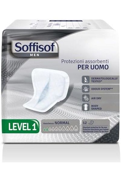 Soffisof Men's Level 1 Normal Absorbent Male Protection 12 Pads