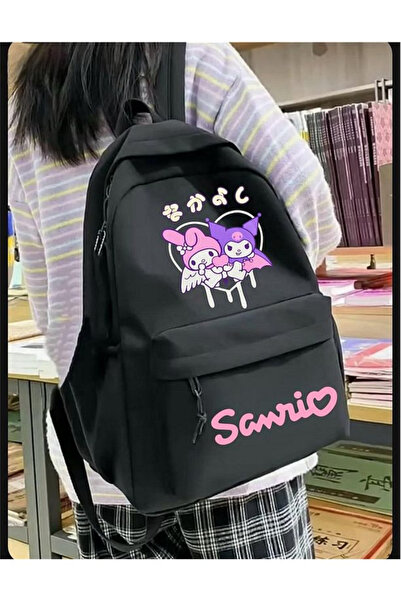 Gofeel Kuromi Sanrio Printed Black School Backpack