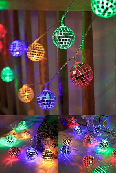 Yu Su Tools RGB Çok Renkli 10’lu LED Disko top Işık –İç Mekan, Ağaç, Oda Deko...