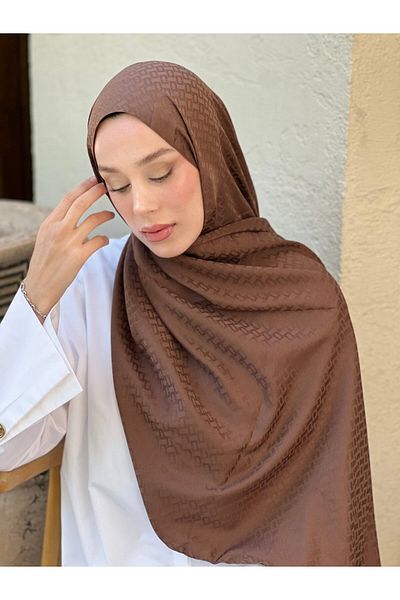 Modakaşmir Silky Jacquard Series Brick Pattern Shawl