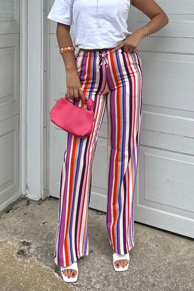 Baby xclub Striped High Waist Trousers - Loose Comfortable