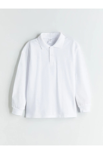 LC Waikiki Lcw Kids White Polo Neck Basic Boys T-Shirt