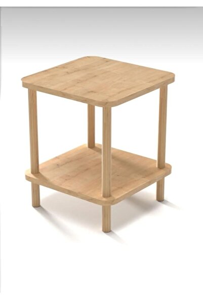 Store ScandiNature – İskandinav Tarzı Kare Sehpa | Raflı Ahşap Model