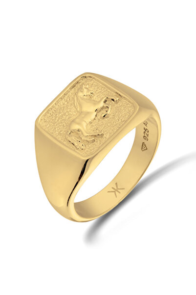 KUZZOI Ring Siegelring Herren Pferd 925 Sterling Silber Chunky Style