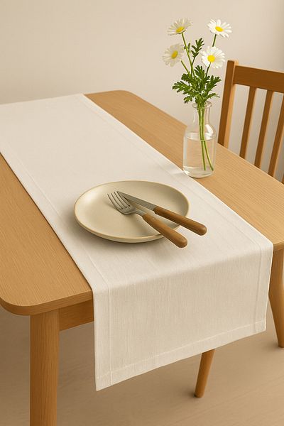 Mirilliahome Keten Runner - Runner Decorativ de Masă 40x150 cm