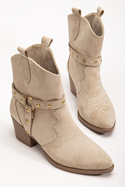 MS SUGAR SHOES Western Cowboy Women's Embroidered Troc Detailed Short Boots