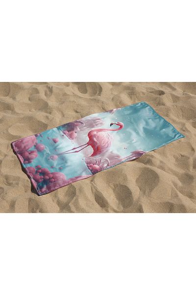 Home Colorful Flamingo Patterned Digital Printed Women's Beach Bath Towel