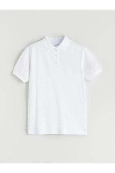 LC Waikiki Lcw Kids White Polo Neck Girl's T-Shirt