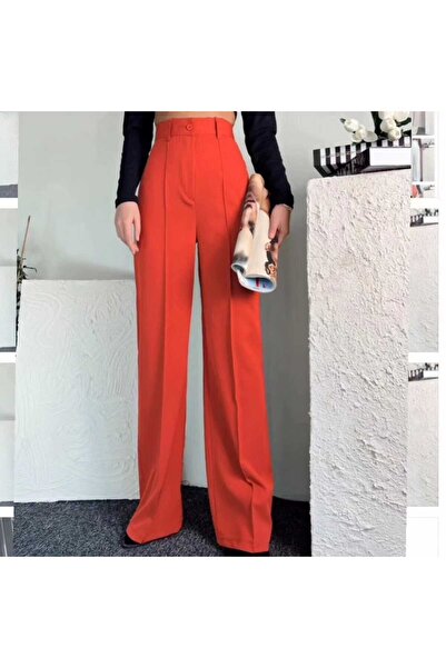 LAVA FASHION Çimalı Slim Fit Fit Women's Loose 90's High Loose Leg Slim Fit Fit Palazzo Pants