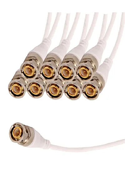 nelerbulurum 10 Adet Kablolu Bnc Konnektör 10lu Güvenlik Kamerası Bağlantı Soketi Hazır Kablolu BNC Ucu