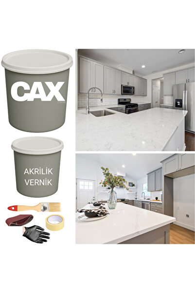 caxcolors MUTFAK-BANYO-FAYANS DÖNÜŞÜM BOYA SETİ 1 LİTRE SIVIYA DAYANIKLI + BO...