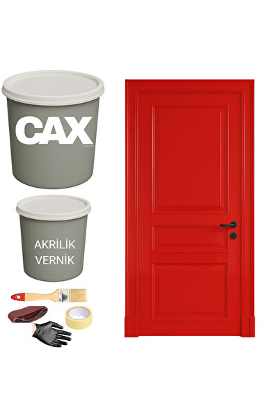 caxcolors AHŞAP-LAKE-TEKNE VERNİKLİ KAPI AKRİLİK BOYA SETİ 1 LİTRE+500ML AKRİLİK KORUMA VE PARLAKLIK VERNİĞİ