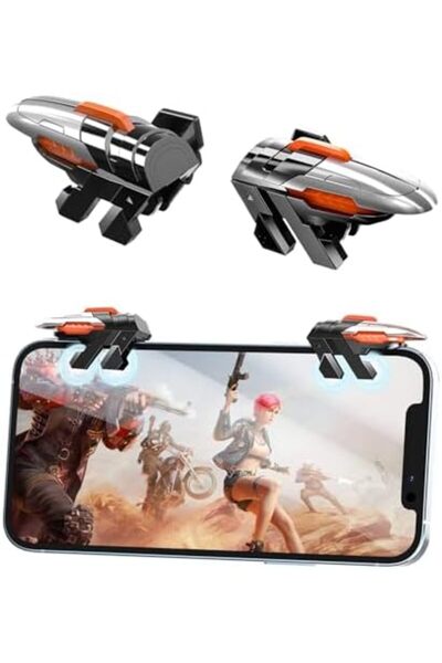 NO N4ME Mobile Game Controller with 6 Buttons for PUBG, Call of Duty, Fortnite - Compatible with iPhone, And