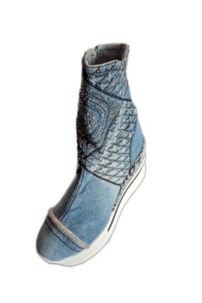 blue moon - Denim Boots, Women's, Navy Blue, Size 40