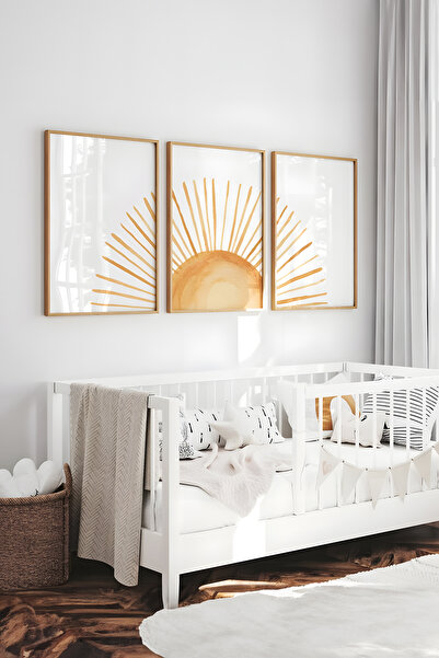 Home Güneş ışığı çocuk odası dekoru, 3'lü güneş baskı seti, Salon Dekoru, Oturma Odası Dekoru, Çerçvesiz
