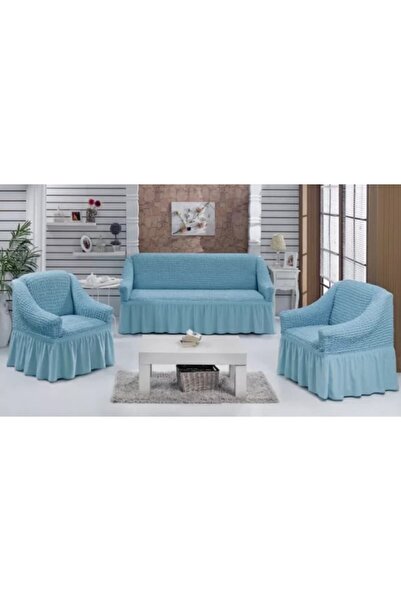 Inovius Set 3 huse 311, pentru canapele 3 locuri si 2 fotolii - Model Uni Albastru