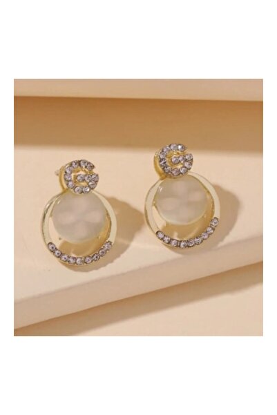 Inovius - Cercei rotunzi cu pietre, aurii