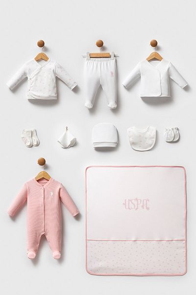 U.S. Polo Assn. U.S. Polo Assn Baby Girl White 10 Pack Hospital Release