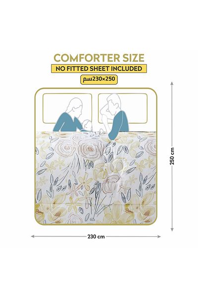 Donetella 4-Piece Digital Print Comforter Set – King Size 250x230 cm, Soft Microfiber Bedding Set.
