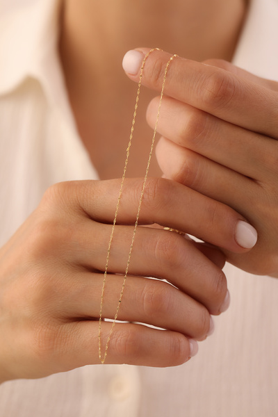 YAVUZ KUYUMCULUK 14 Ayar Altın İtalyan Aynalı Zincir