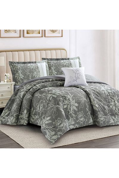 Donetella 4-Piece Digital Print Comforter Set – King Size 250x230 cm, Soft Microfiber Bedding Set.