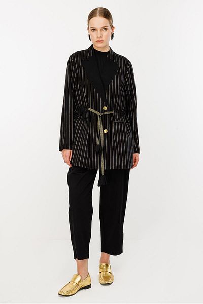 Ghisa Waist Detailed Suit Black