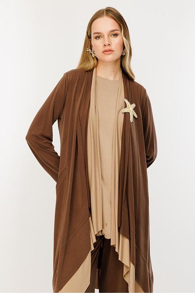 Ghisa Accessory Detailed Triple Suit Brown