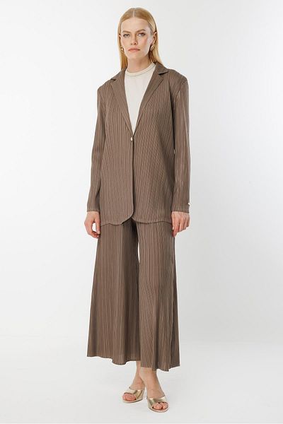 Ghisa Mono Collar Suit Mink